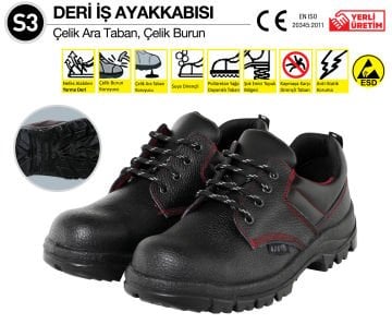 S3 DERİ İŞ AYAKKABISI NO:45